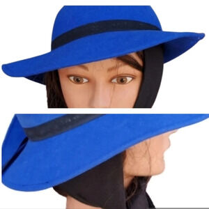 Vintage Blue Ear cover Wool  Doeskin hat